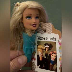 Vintage Wine Heads Barbie Bottle Stopper